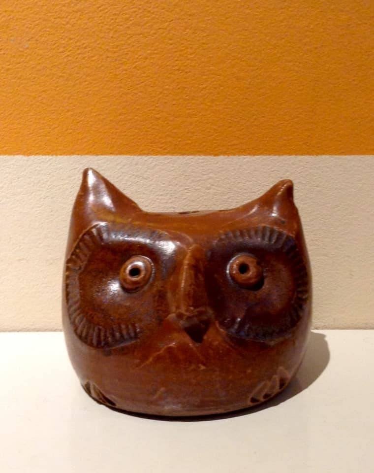 Pique-fleurs hibou en grès émaillé 1970, Enlèvement ou Envoi