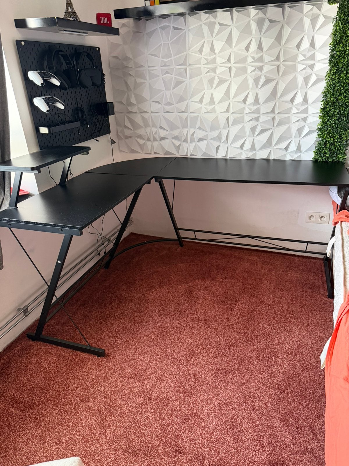 Ergonomisch hoekbureau - matzwart, Ophalen, Zo goed als nieuw, Gaming