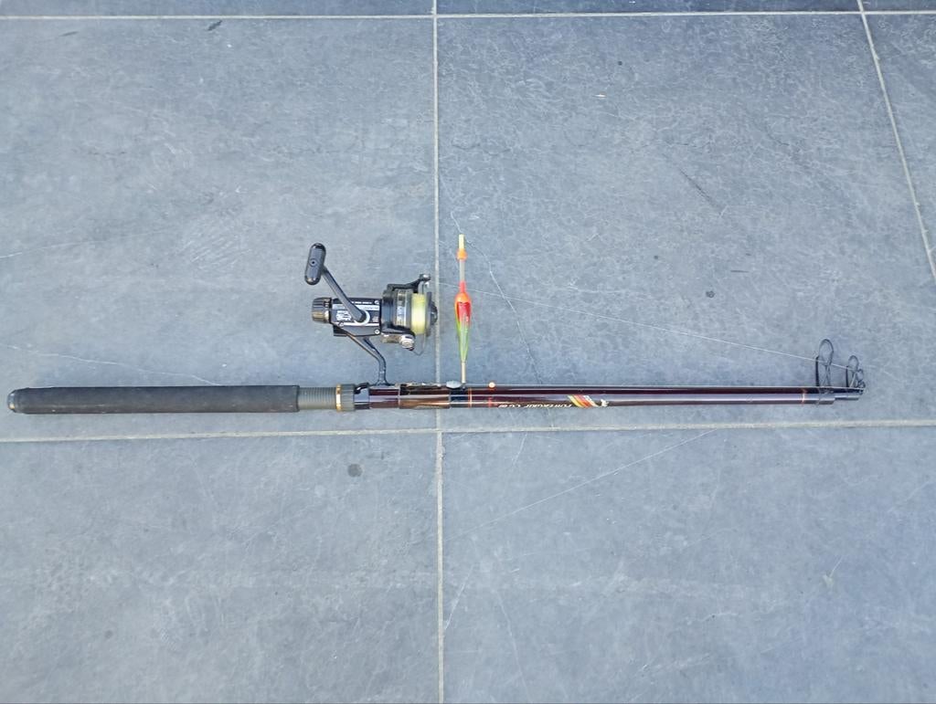 vintage visklare roofvisset met shimano custom 3000 molen, Ophalen, Molen