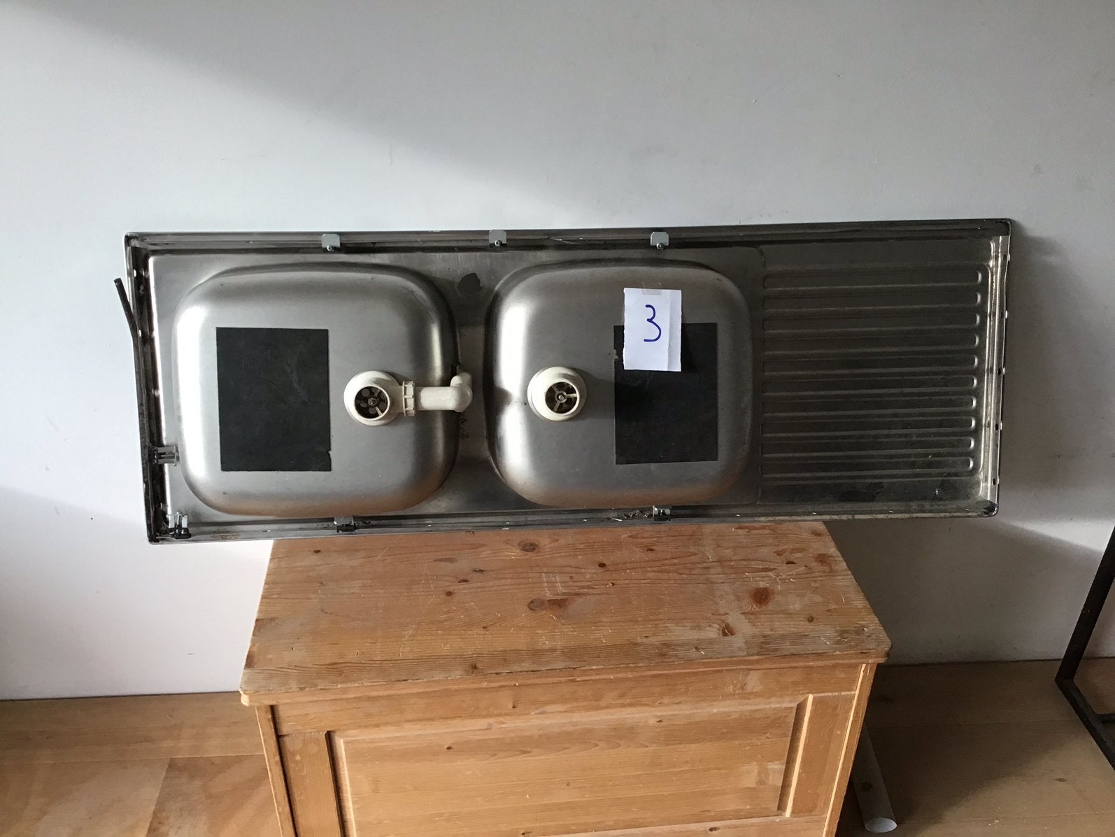 Dubbele rvs inbouw spoelbak vraagprijs 60€, Huis en Inrichting, Ophalen, Zo goed als nieuw