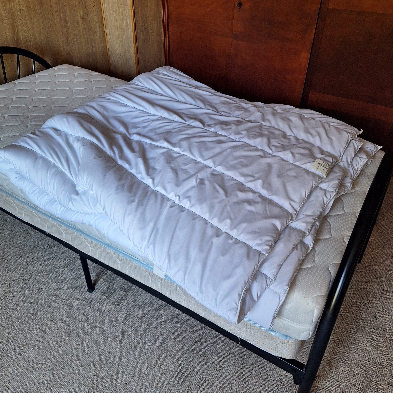 Donsdeken 200cm x 180cm, Huis en Inrichting, Slaapkamer | Bedden, Ophalen, Gebruikt, Wit, Tweepersoons