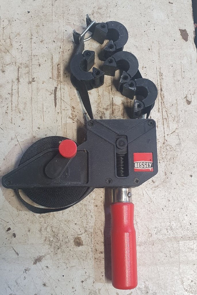 Bessey, Bandspanner, 7 m, Doe-het-zelf en Bouw, Gereedschap | Handgereedschap, Ophalen, Zo goed als nieuw, Klem, Overige merken