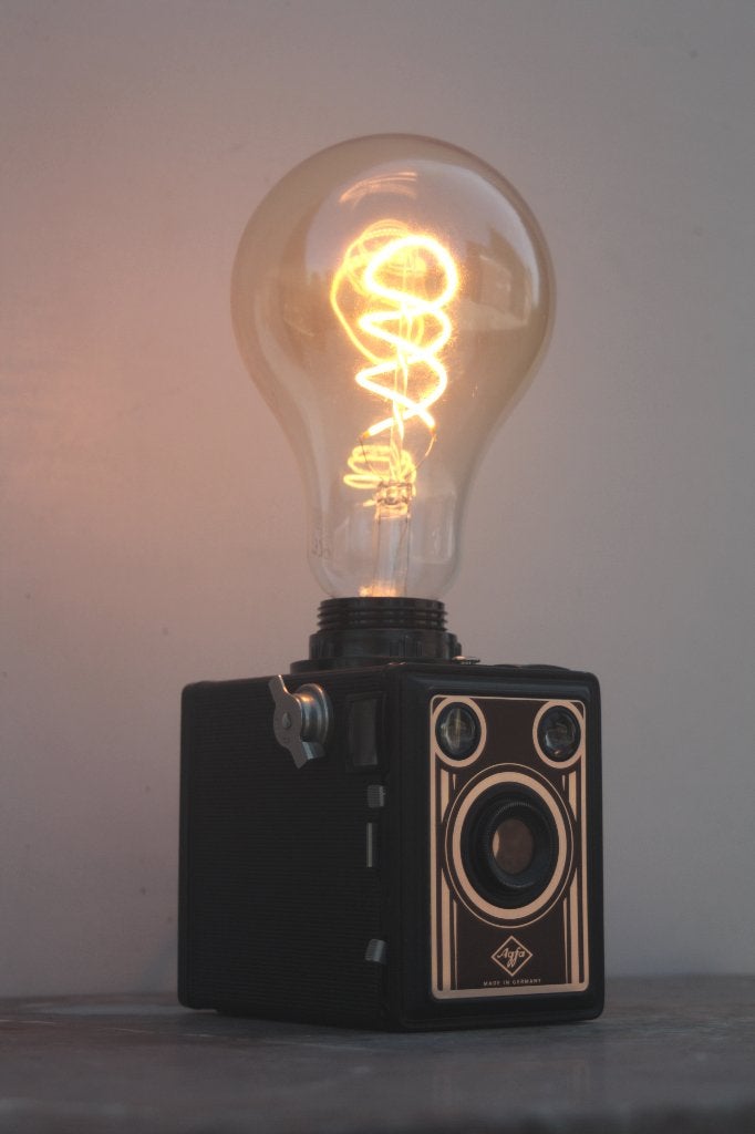 retro vintage  box camera lamp, Ophalen of Verzenden