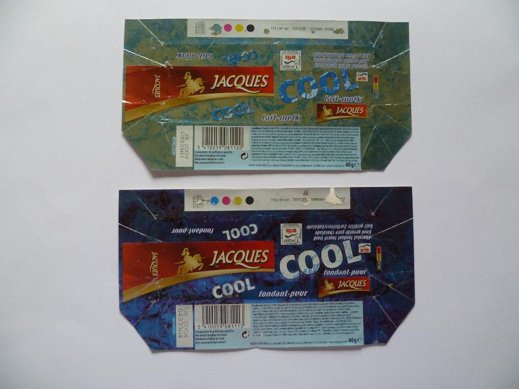 Jacques Chocolade Cool Artis punt wikkels emballage chocolat, Ophalen of Verzenden, Gebruikt