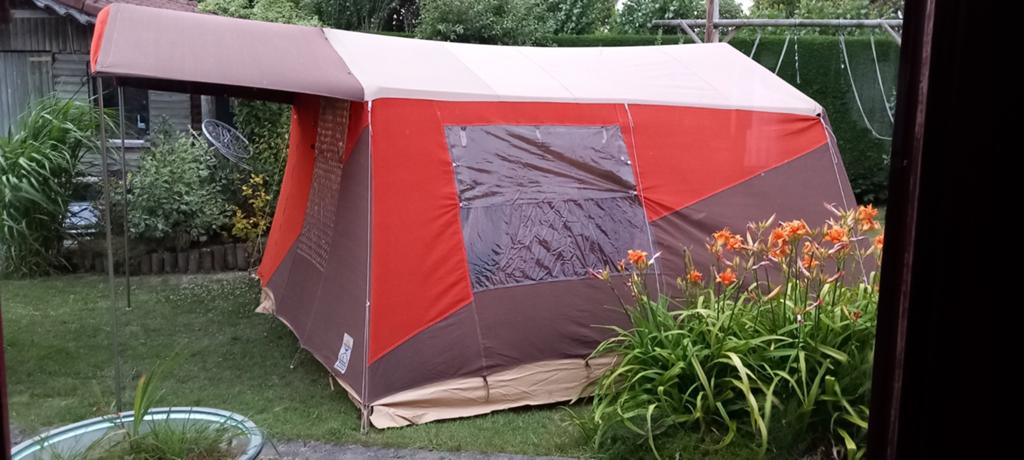 Katoenen familie tent, Ophalen