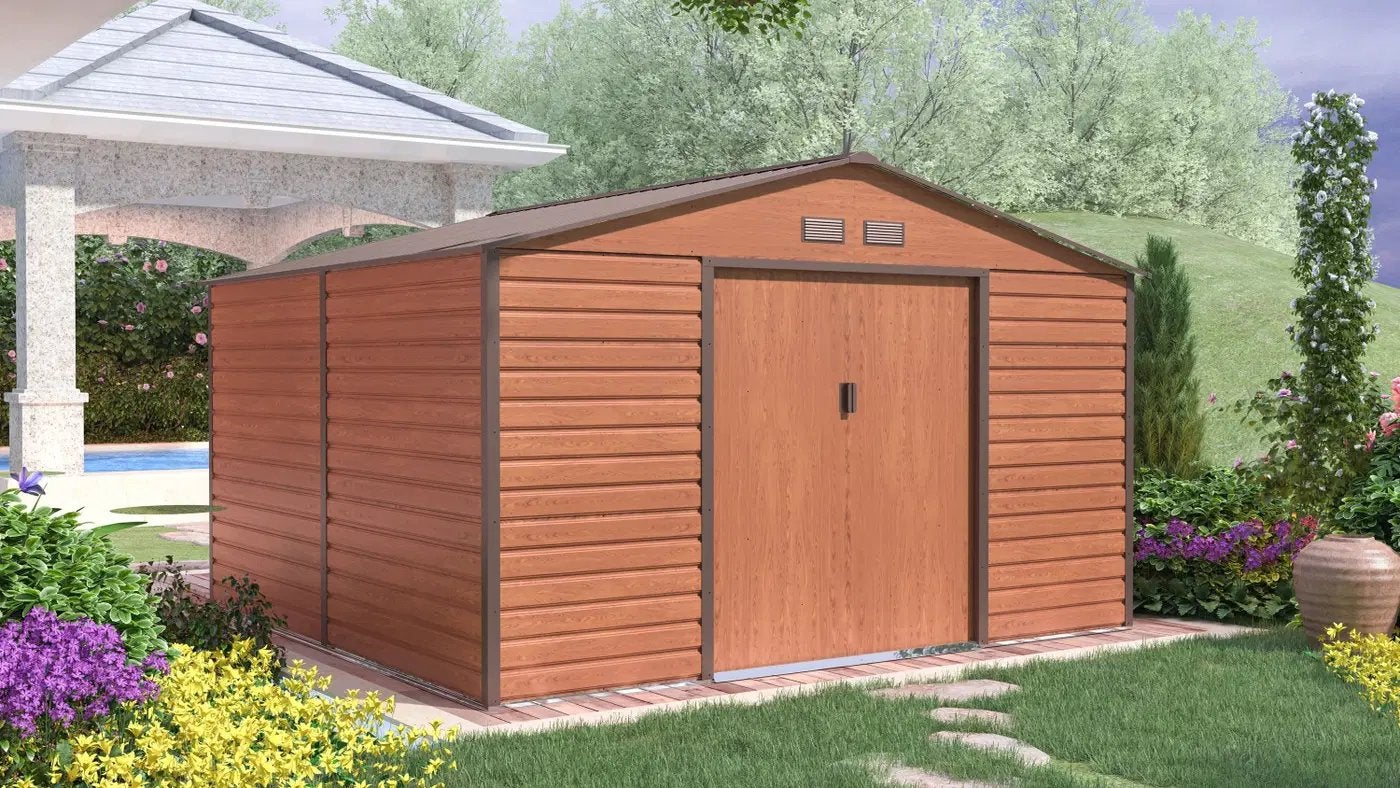 Tuinhuis GAH 1085, houtimitatie 205  304  319 cm, Tuin en Terras, Tuinhuizen, Ophalen, Kunststof, Tuinhuis, Nieuw