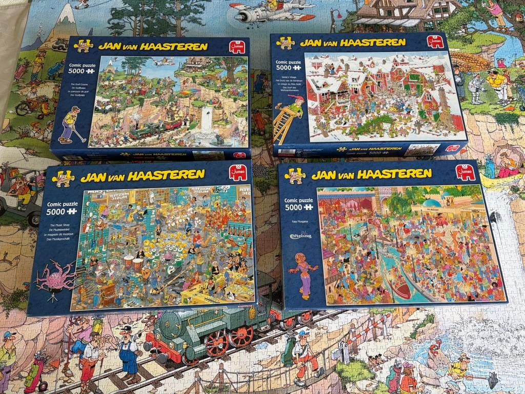 4 Puzzels Jan van Haasteren 5000 stuks, Enlèvement, Comme neuf