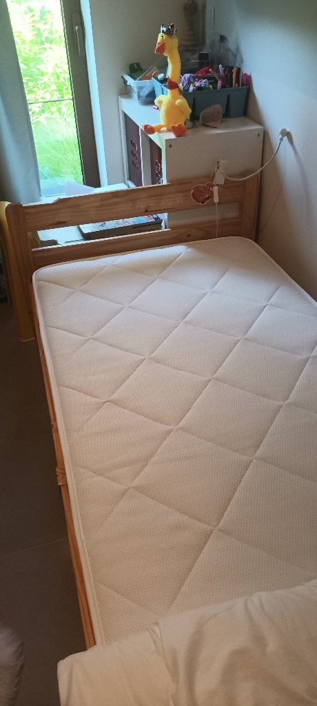 1 persoonsbed met matras, Ophalen, Gebruikt, 90 cm, Eenpersoons