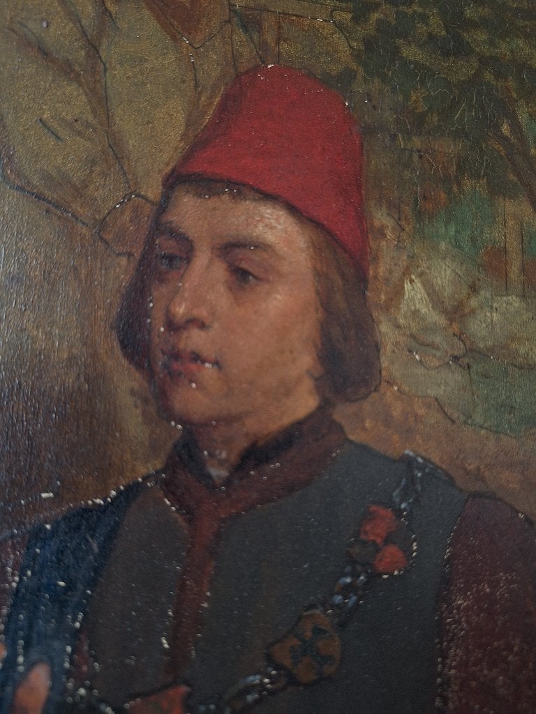 Albrecht de Vriendt, Enlèvement, Signé, Panneau