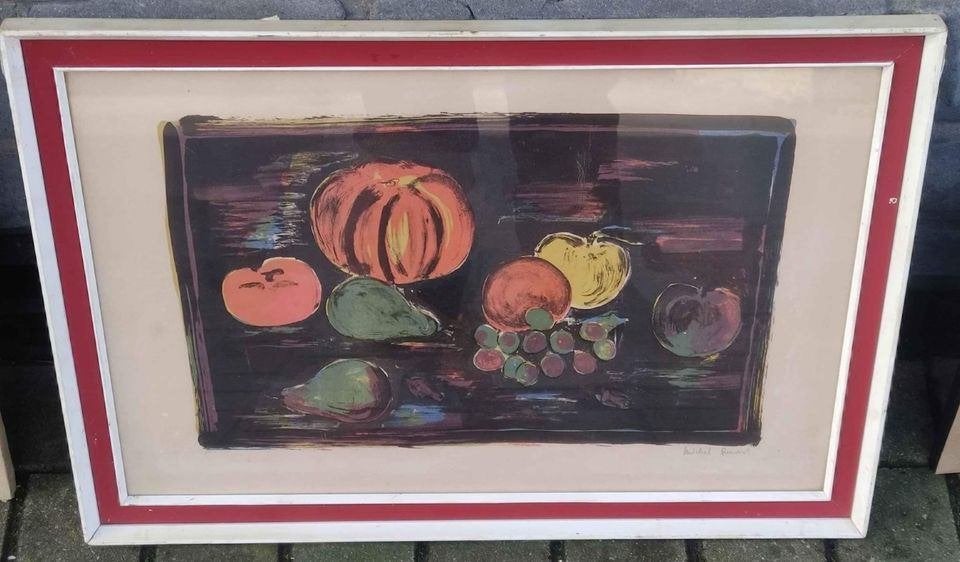 Lithographie nature morte signe Michel renard, Ophalen of Verzenden, Lithografie