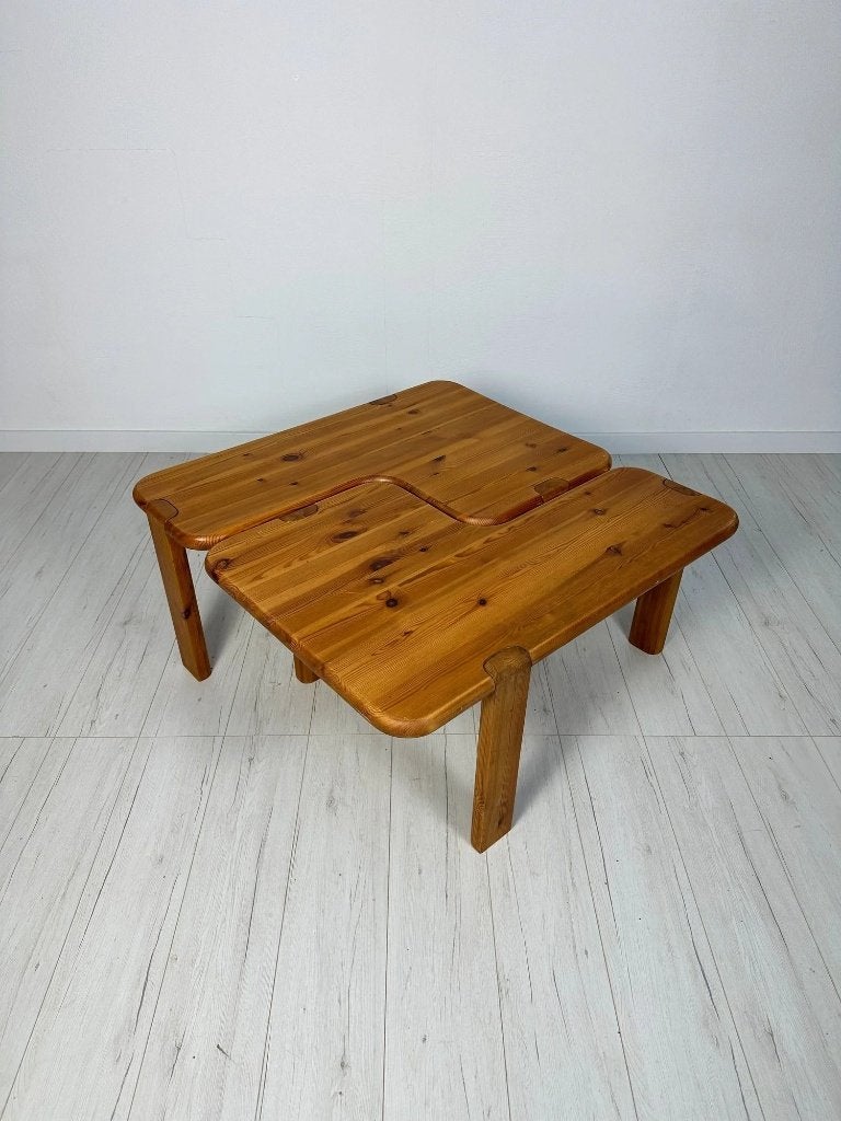 Set van 2 Aksel Kjersgaard grenen salontafels Deens vintage, Gebruikt, Vintage Mid-Century Design, 75 cm of meer, Ophalen