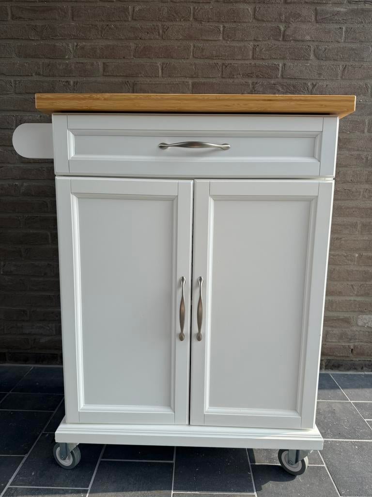 Keukentrolley met bamboe tafelblad, Ophalen