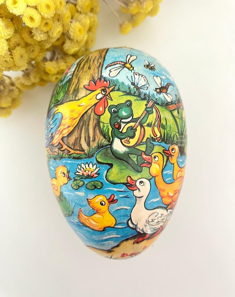 Boîte œuf en carton / papier mâché Coq, canard et grenouille, Enlèvement ou Envoi, Aucun, Aucun, Utilisé