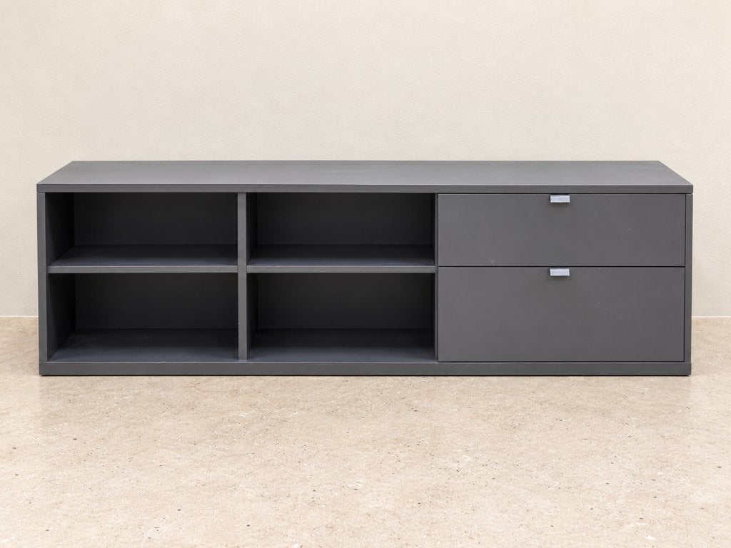 Grijze TV Kast, Ophalen, 150 tot 200 cm, Zo goed als nieuw, Minder dan 100 cm