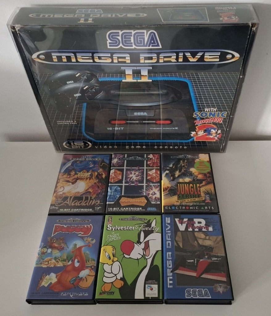 Sega Mega Drive 2 - Sonic 2 Pack CIB met 6 extra games, Games en Spelcomputers, Spelcomputers | Sega, Mega Drive, RetroGamed, Ophalen of Verzenden