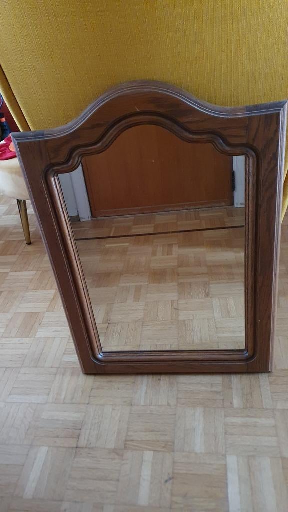 Antieke houten spiegel, Ophalen, Rechthoekig, 50 tot 100 cm, 100 tot 150 cm