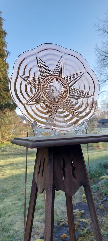 Antiek rosé persglas schaal/ belgium, Antiek en Kunst, Ophalen of Verzenden