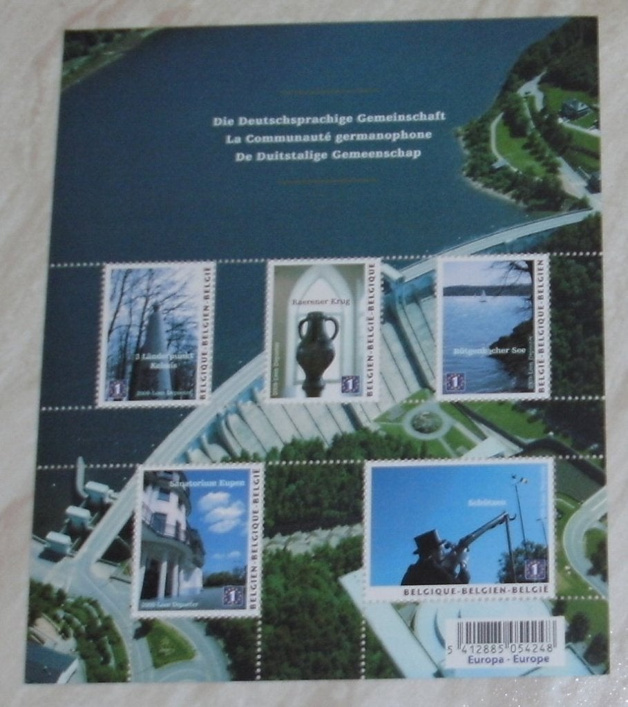 1 blok de duitstalige gemeenschap 5 x nummer1 europa, Europa, Frankeerzegel, Ophalen of Verzenden, Zonder stempel