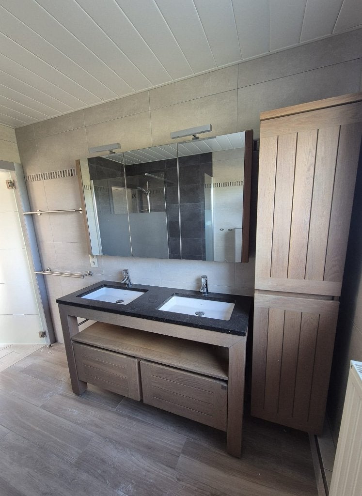 Floor & Furniture badkamermeubelset in massief hout, Ophalen, Gebruikt, 100 tot 150 cm, Minder dan 100 cm