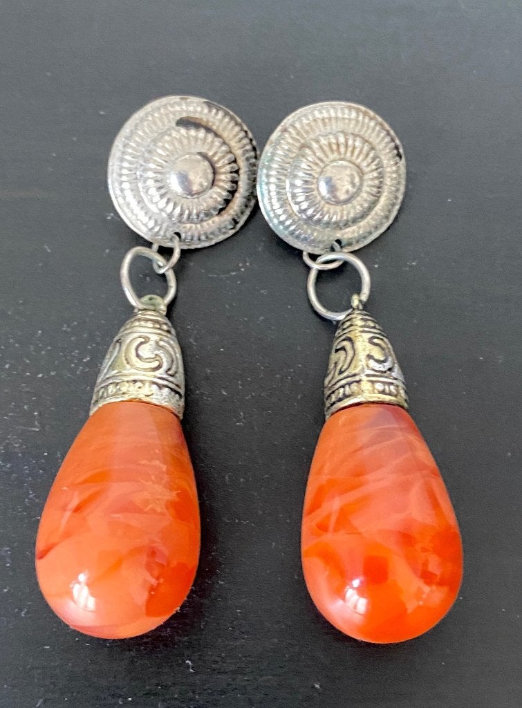 Paire de Boucles d'Oreilles Vintage, Bijoux, Sacs & Beauté, Bijoux anciens, Enlèvement ou Envoi, Autres matériaux, Boucles d'oreilles