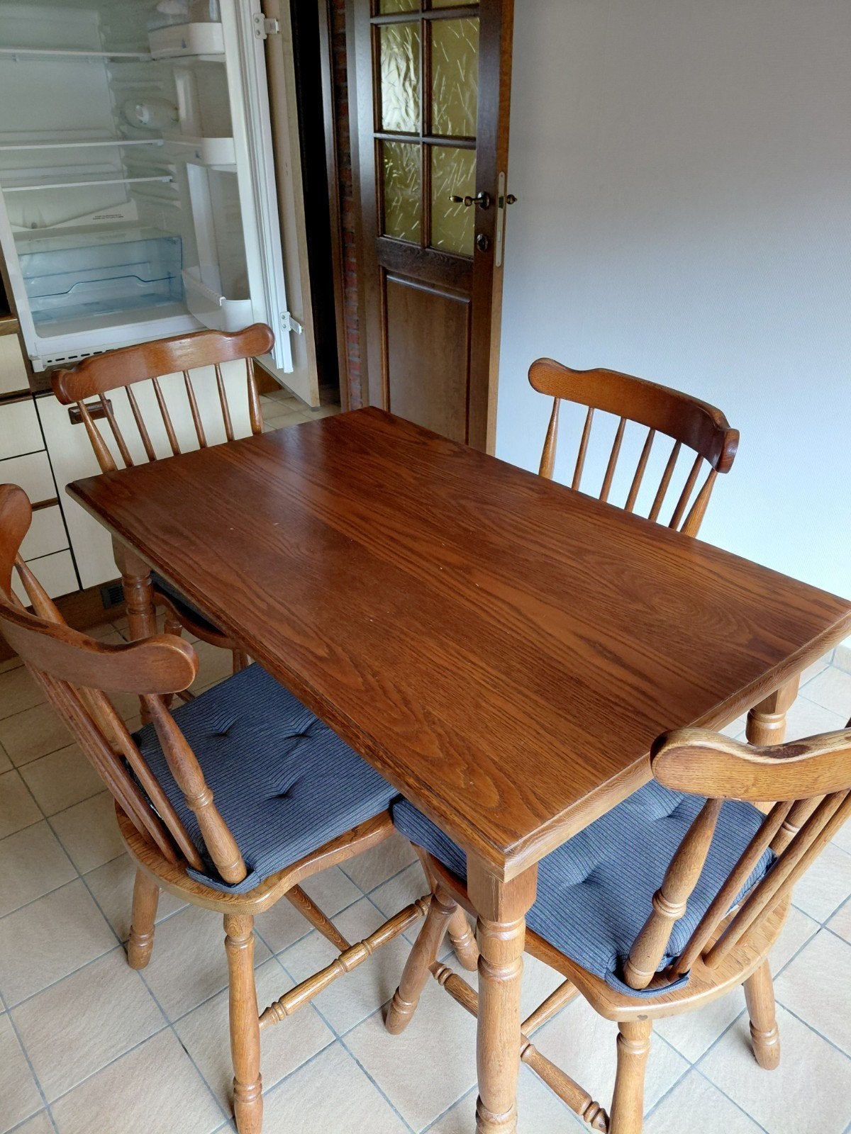 keukentafel en stoelen, Enlèvement, Utilisé, Chêne
