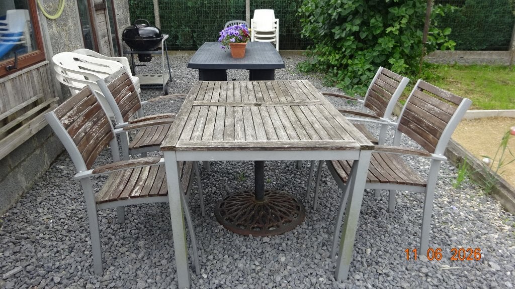 Ensemble de jardin, Jardin & Terrasse, Ensembles de jardin, Utilisé, Sets de jardin, Bois, 4 places, Chaise, Enlèvement