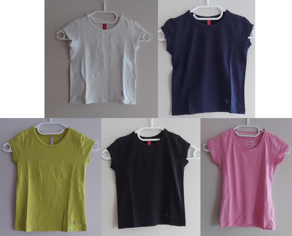 5 x basic T-shirt – wit, navy, lime, zwart en roze, Kinderen en Baby's, Kinderkleding | Maat 116, Meisje, Didi + Bel&Bo, Ophalen of Verzenden