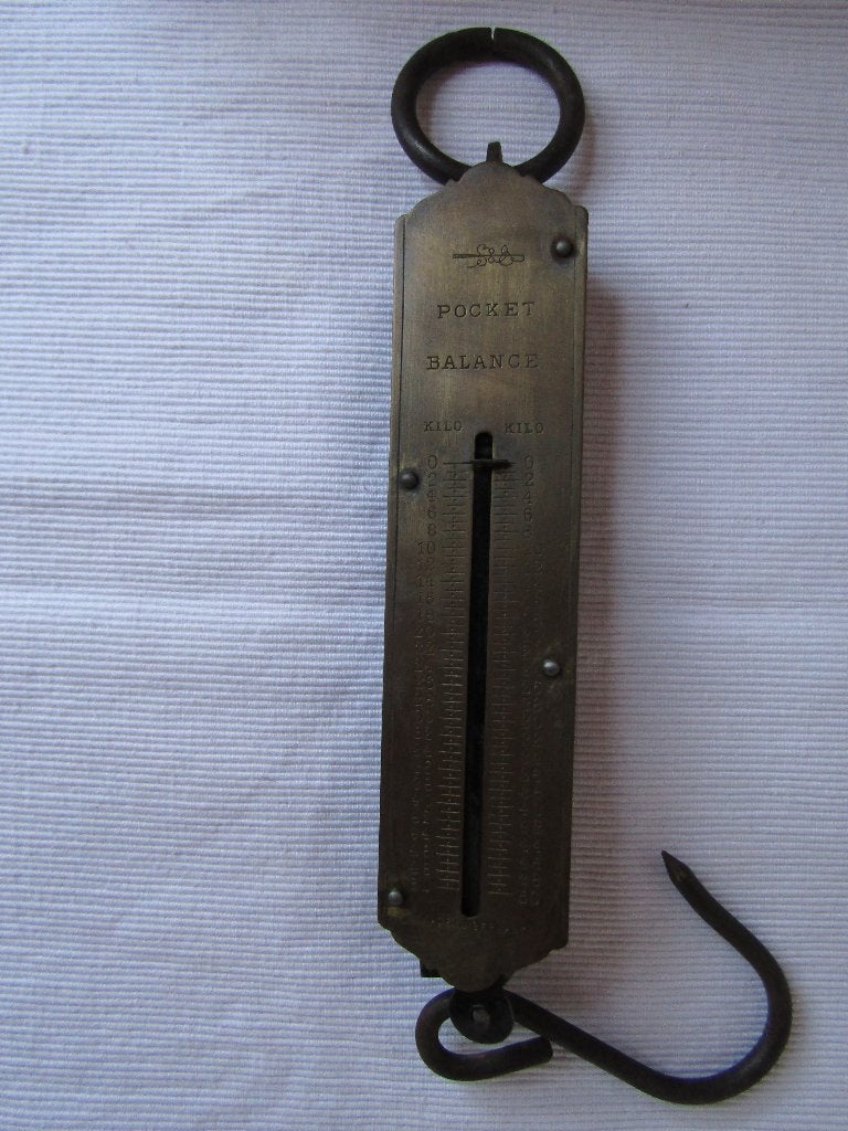 Vieille balance peson type Pocket de 0 à 50 Kg, Antiquités & Art, Enlèvement ou Envoi