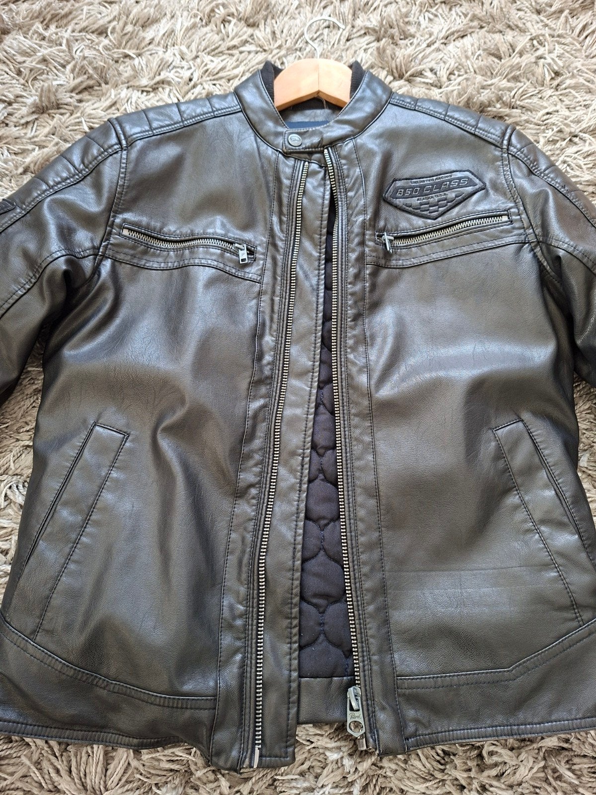 Leder jas, Kleding | Heren, Jassen | Zomer, Zwart, Nieuw, Ophalen of Verzenden, Petrol
