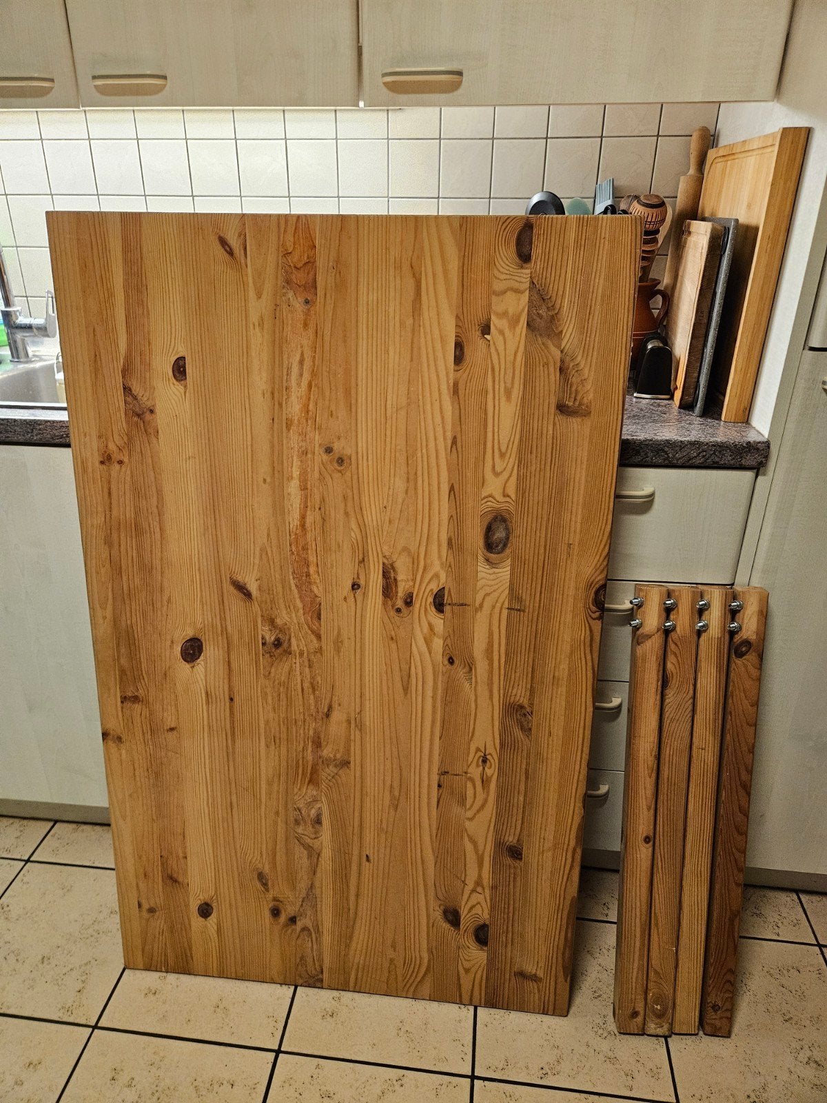 Ikea tafel hout €25, Ophalen, Grenenhout, 100 tot 150 cm, 50 tot 100 cm