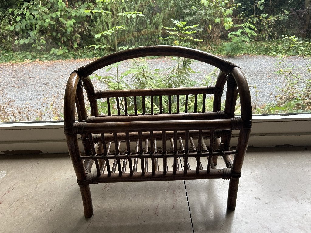 rotan tijdschriftenrek, Huis en Inrichting, Woonaccessoires | Krantenbakken en Lectuurbakken, Ophalen, Gebruikt, Bohemian, Overige materialen