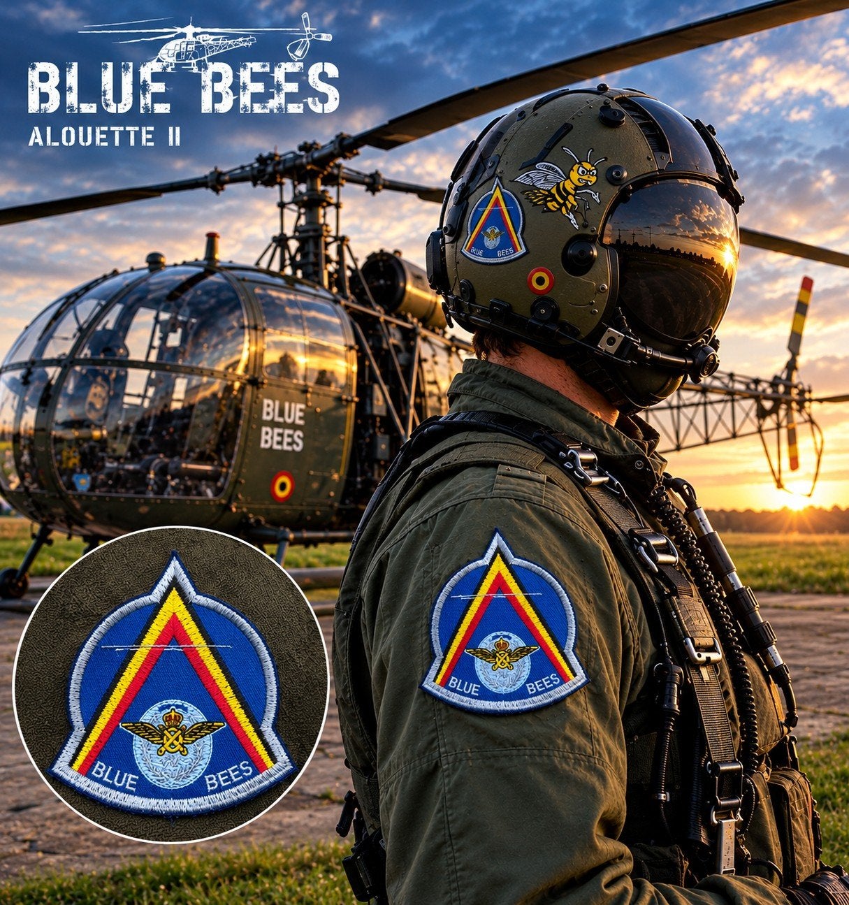 17e escadron de vol léger des Blue Bees, Collections, Enlèvement ou Envoi, Armée de l'air, Emblème ou Badge