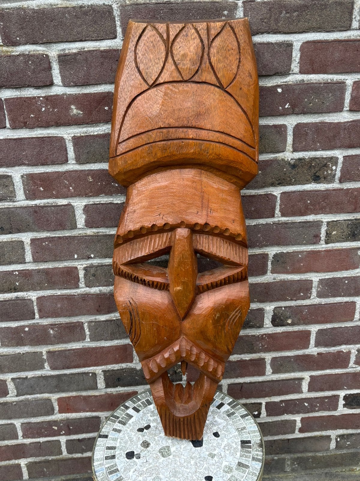 Grote Afrikaanse houten masker – handgesneden–etnische kunst, Antiek en Kunst, Kunst | Beelden en Houtsnijwerken, Ophalen of Verzenden
