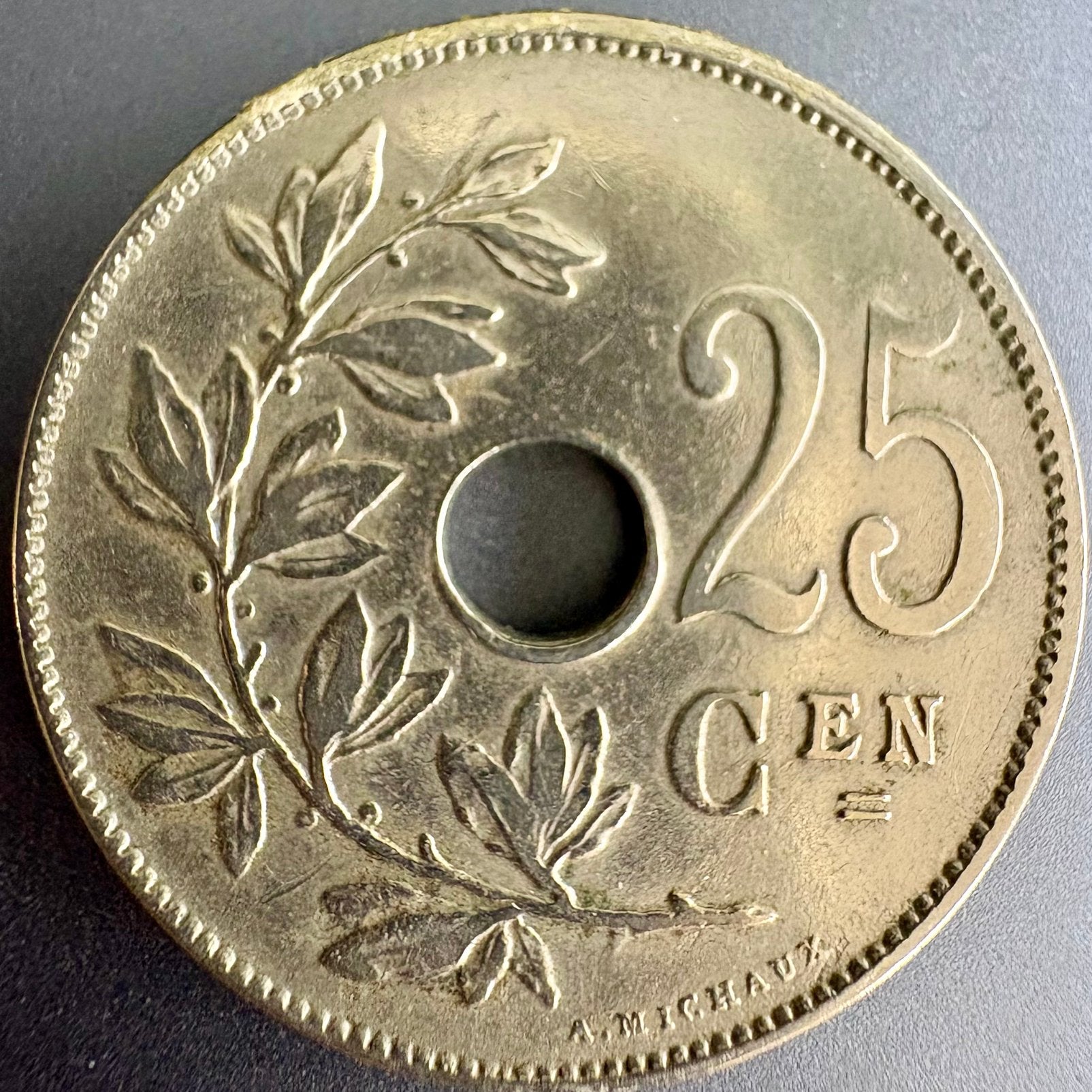 Belgische 25 Centiemen 1910, Postzegels en Munten, Verzenden, Losse munt