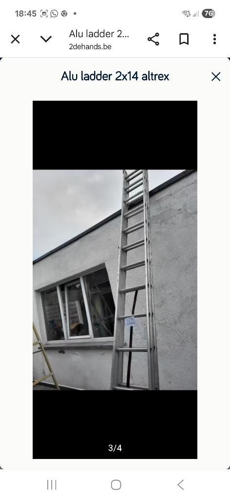Alu ladder 2x14, Auto-onderdelen, Ophalen