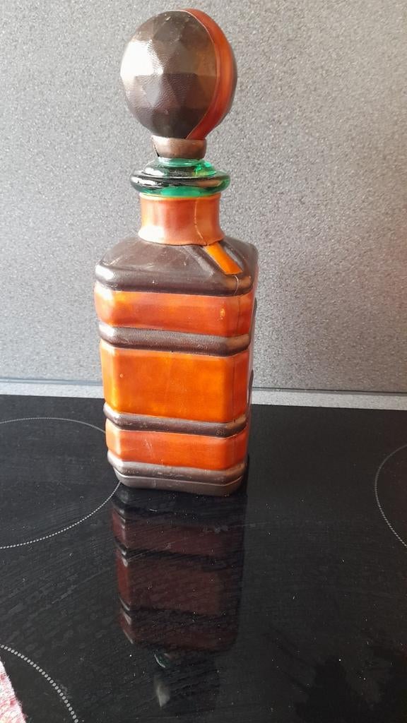 Karaf leder vintage ´60, Ophalen of Verzenden