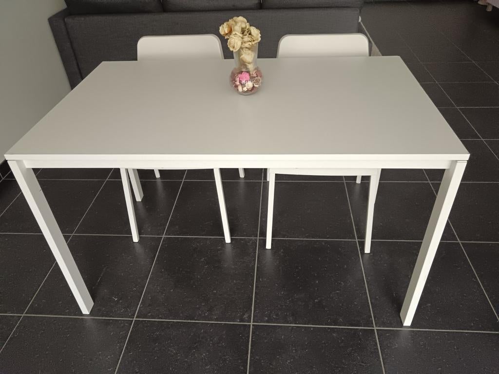 Table blanche ikea 125x75 cm, Enlèvement, Utilisé