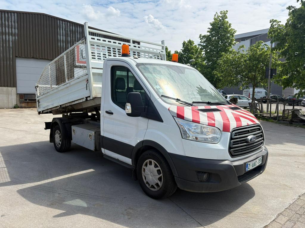 Ford transit 2.0tdci 130pk kipper Automaat, Auto's, Bestelwagens en Lichte vracht, Euro 6, Wit, Bedrijf, Diesel