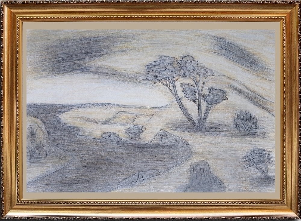 Dessin - Claude Lorrain - Paysage, Enlèvement ou Envoi, Dessin, Technique mixte, Avec marque d'artiste