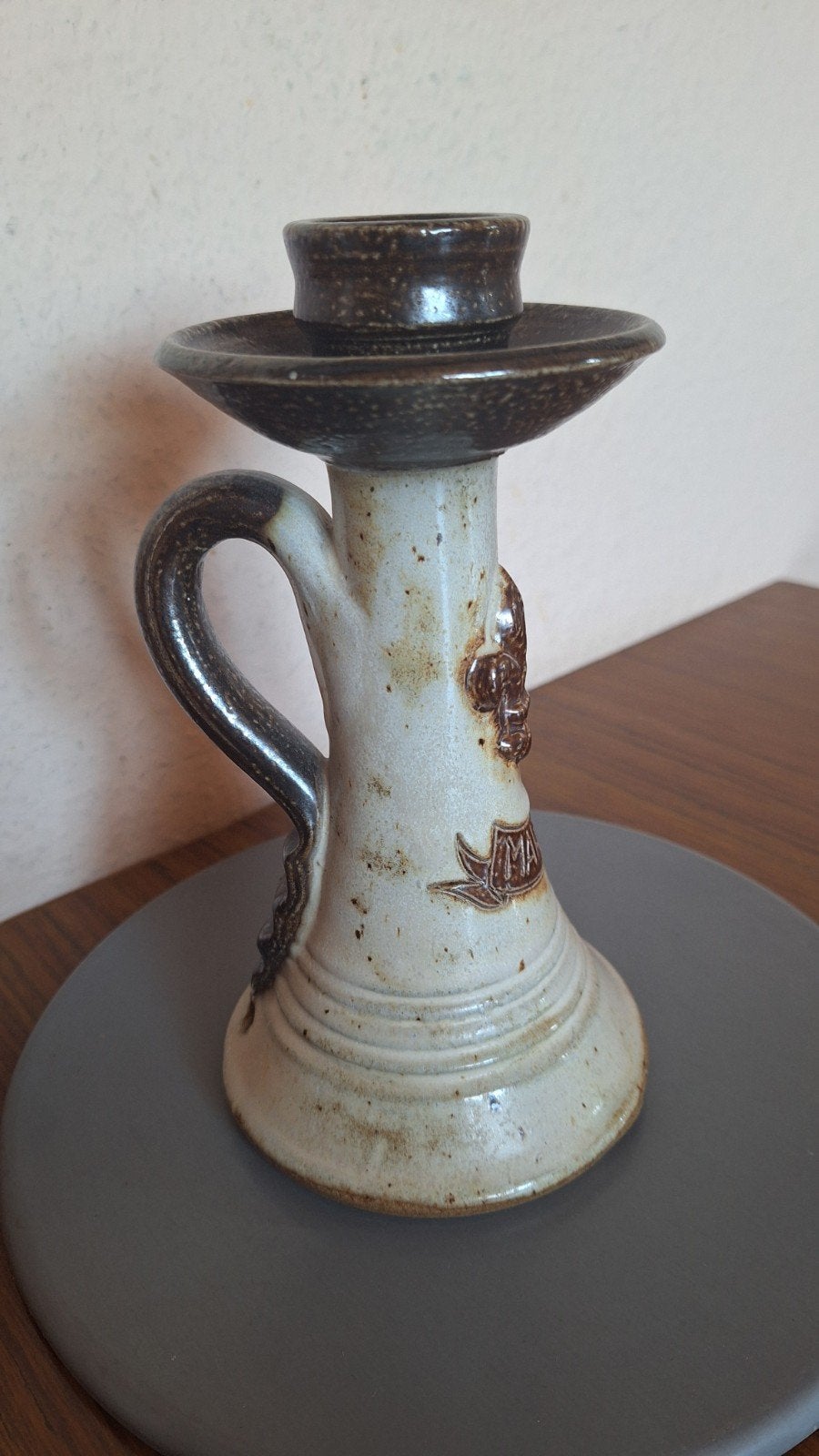 Keramiek Aardewerk kandelaar Guerin Bouffioulx 20 cm hoog, Ophalen of Verzenden, Keramiek of Aardewerk