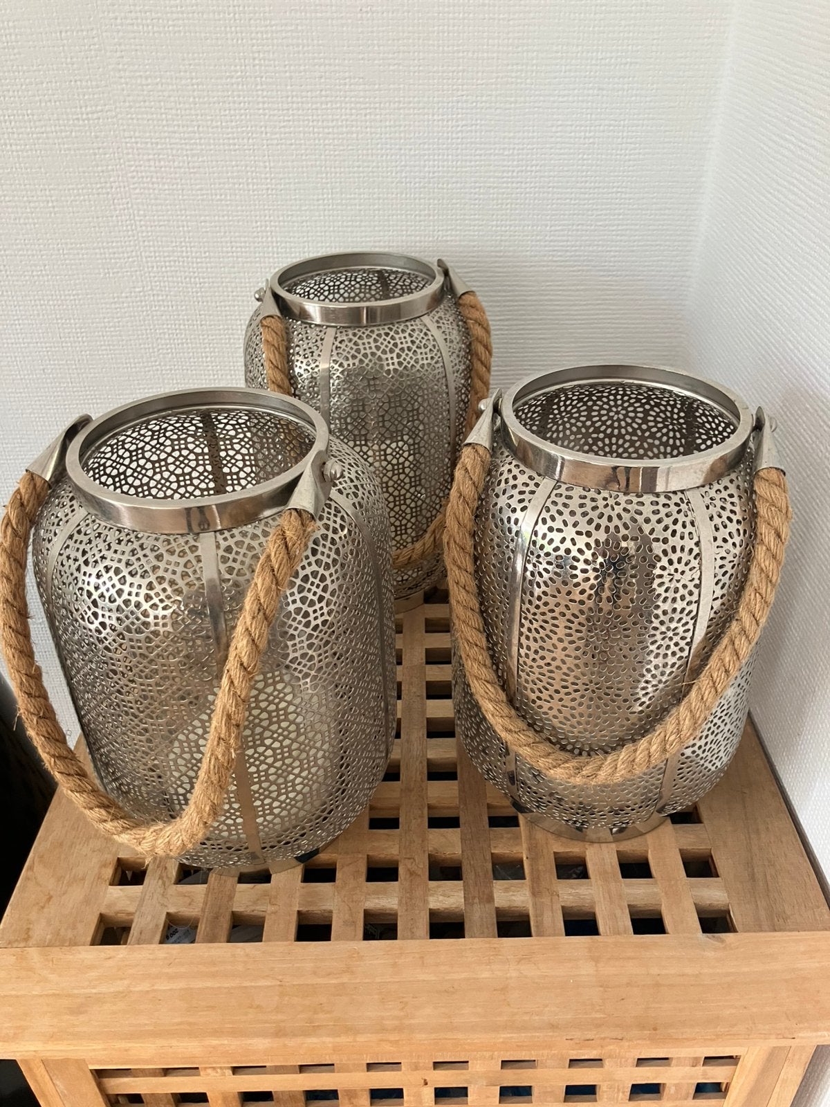 3x Deco kaarshouder, Ophalen, Zo goed als nieuw, Metaal, Windlicht