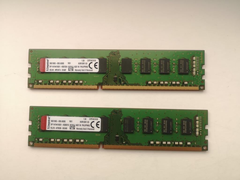 16 GB (2x8 GB) DDR3 1600 Kingston — Dual Channel — Getest OK, Computers en Software, RAM geheugen, Gebruikt, Desktop, 16 GB, DDR3
