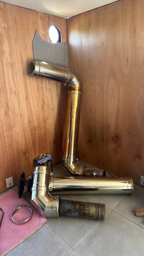 Rookkanaal / kachelpijpen inox – set – €150, Ophalen, Zo goed als nieuw, Inox