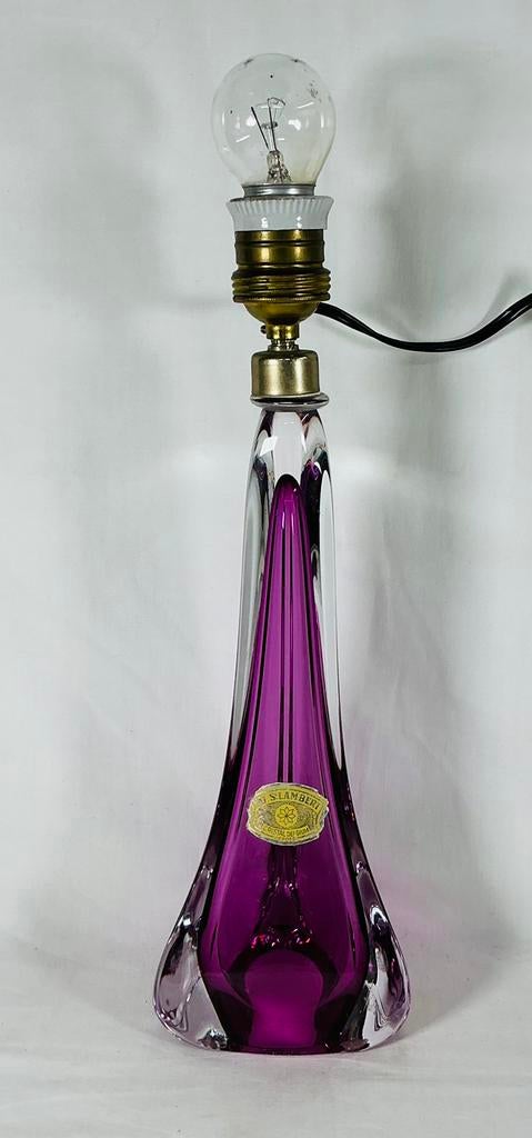 Val Saint Lambert Vintage design sommerso kristallen lamp, Antiek en Kunst, Ophalen of Verzenden