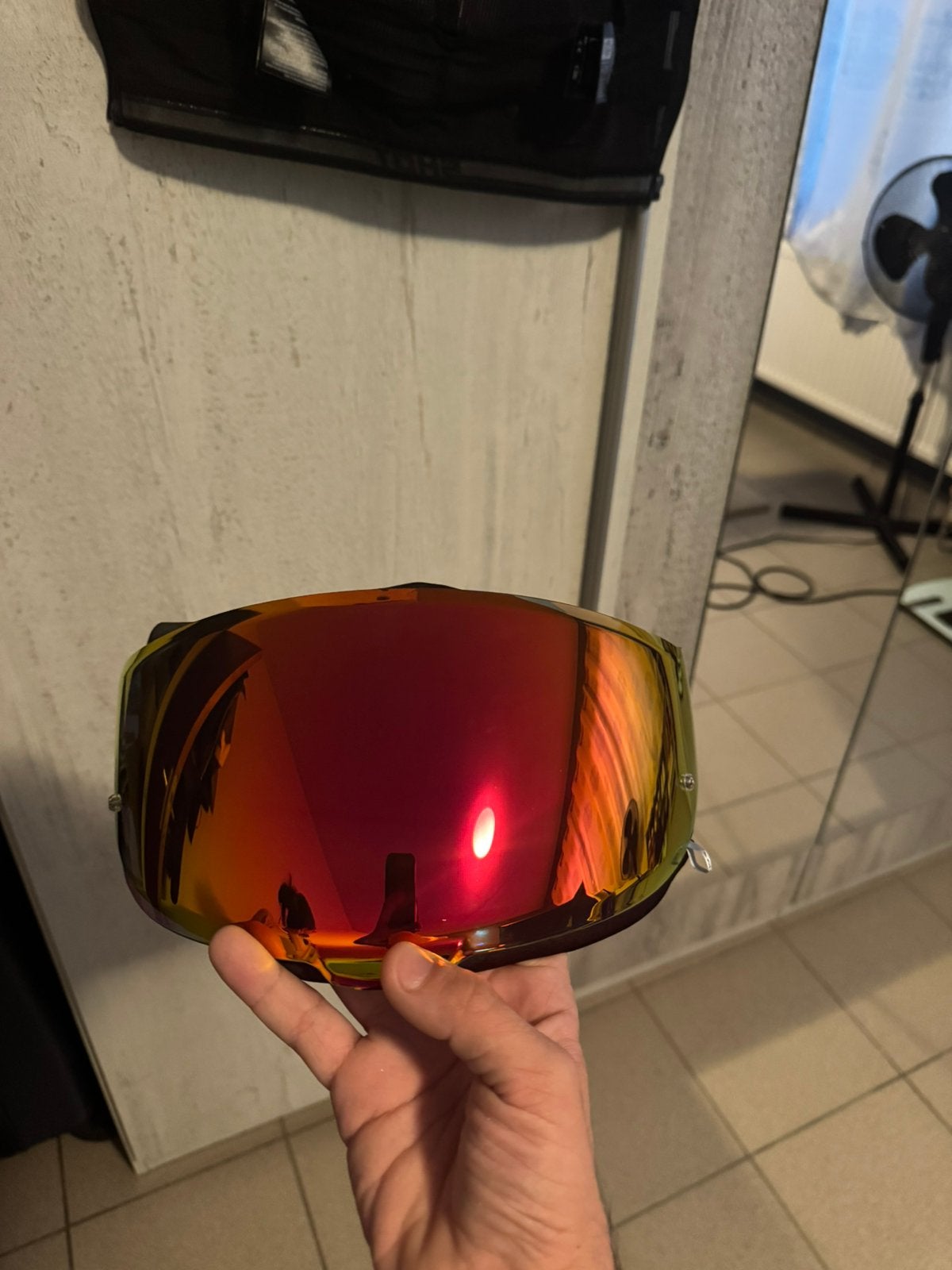 Visière iridium rouge Homologuée scorpion exo 530/1500/Gt-Sp, Motos, Enlèvement ou Envoi, Casque intégral