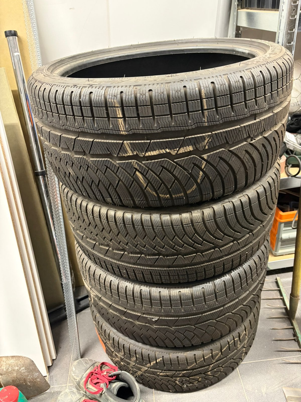 set van 4 Michelin winterbanden in de maat 255/35 R19., Gebruikt, 255 mm, Winterbanden, Band(en)