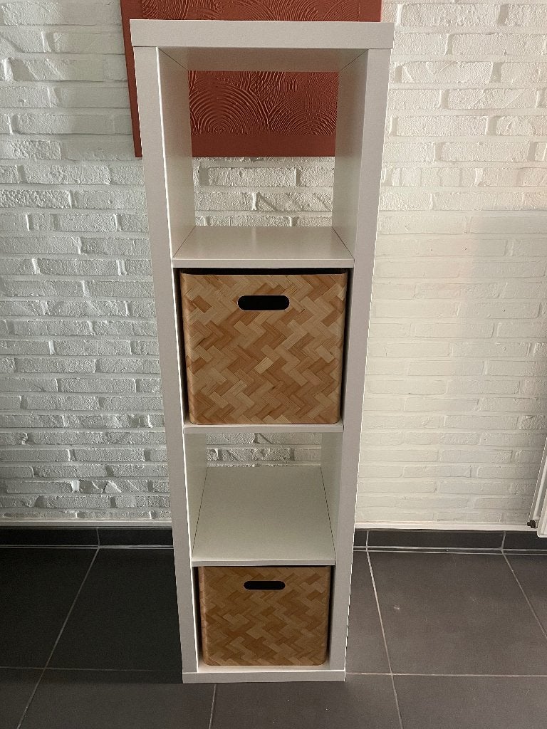 Witte Ikea kast met 2 opbergmanden, Huis en Inrichting, Ophalen, Gebruikt