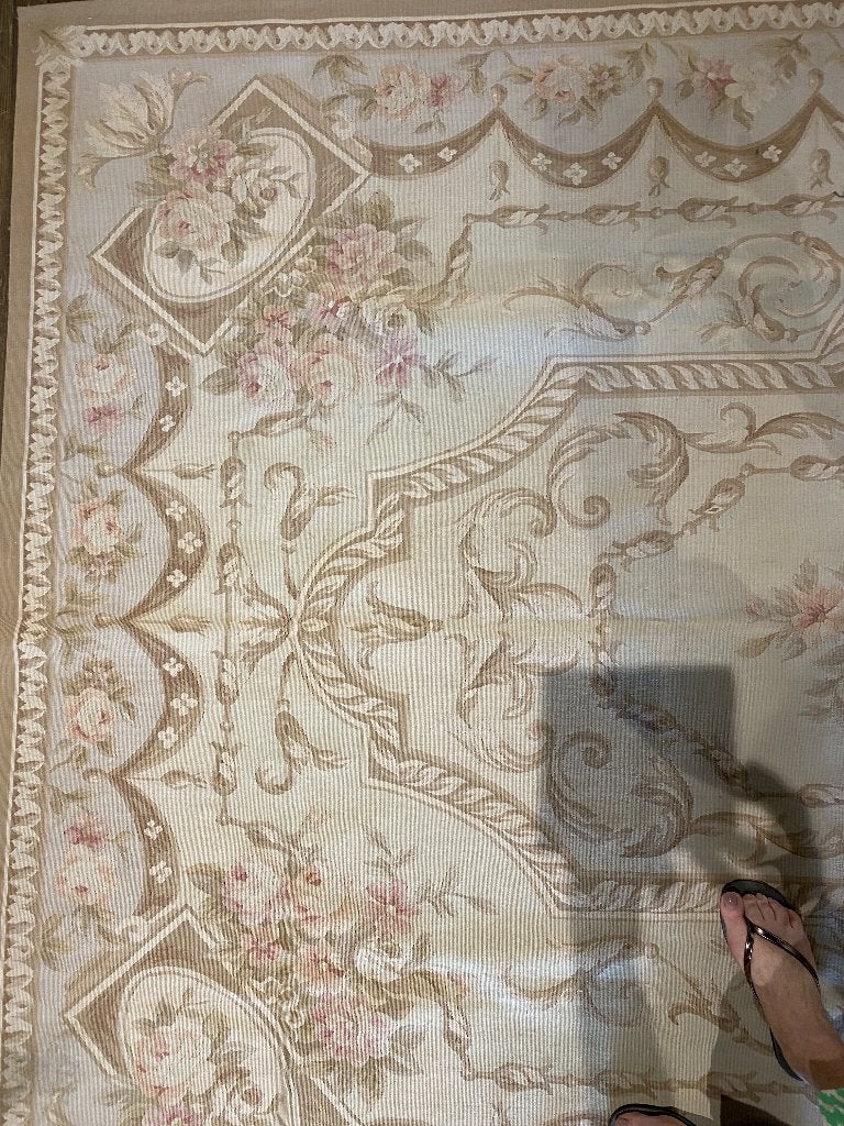 Aubusson tapijt, Ophalen, Beige, Textiel, Klassiek