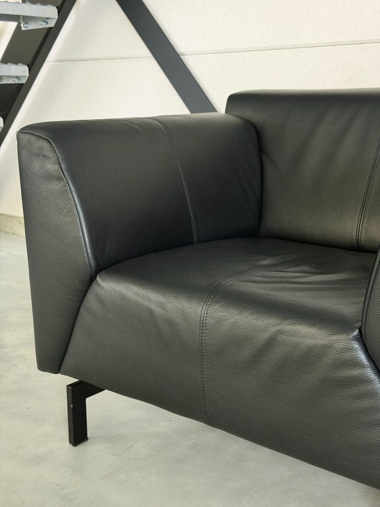 Rolf Benz Linea fauteuil - zwart leer, Huis en Inrichting, Ophalen, Leolux Montis Jori Pode Minotti, Nieuw, 75 tot 100 cm