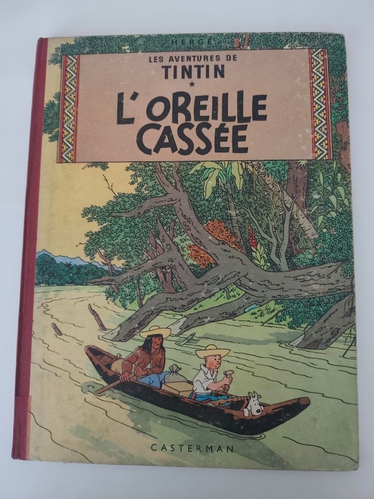 Tintin – L'Oreille cassée – Dos toilé rouge, Ophalen of Verzenden, Gelezen, Hergé.
